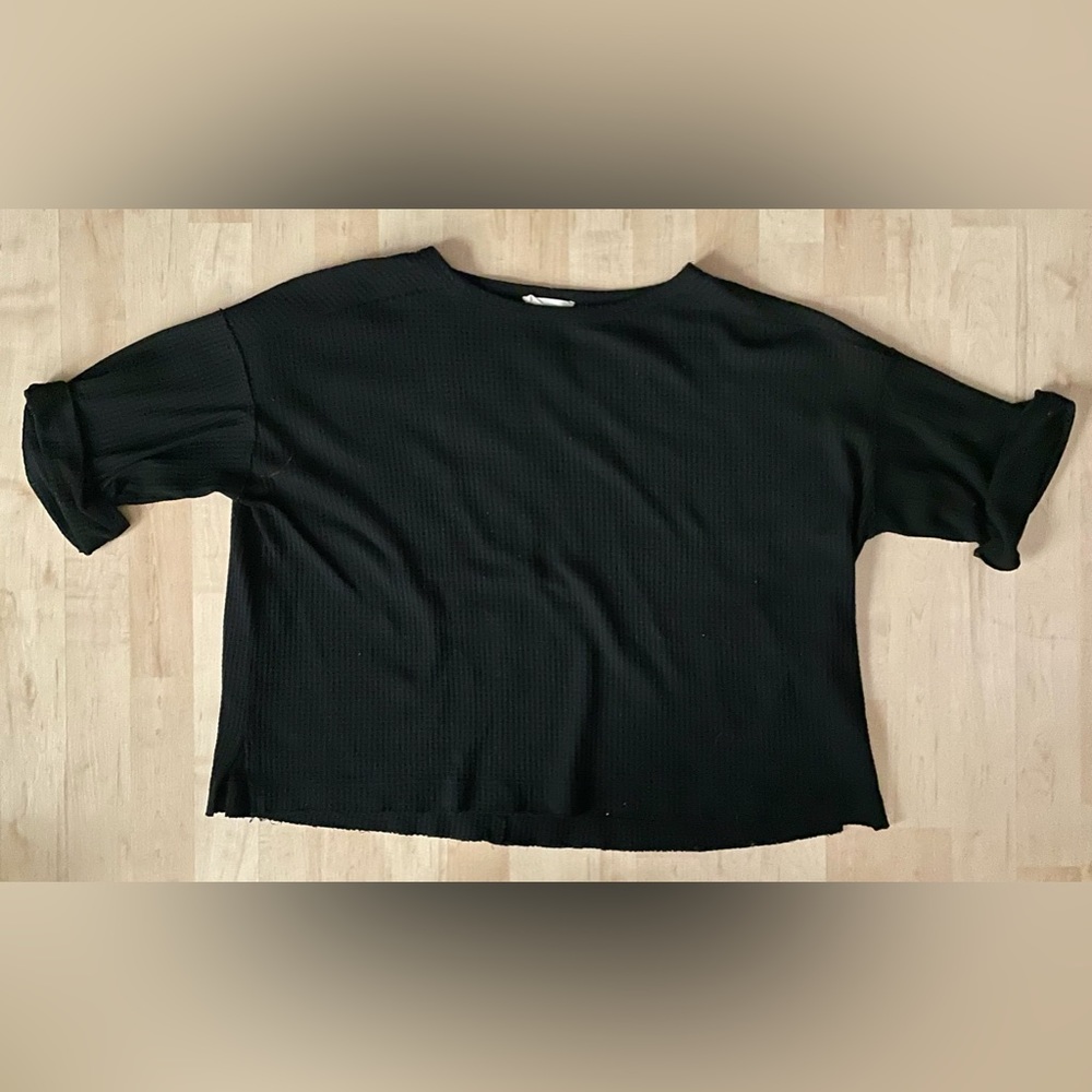 3/4 Sleeve Waffle Blouse